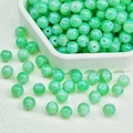 Green glass beads with crackle texture for DIY bracelets and jewelry making - Tender Green Snowflake Opal Texture (M381#) / 8mm