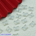 Iridescent butterfly acrylic charms in cream white color for DIY jewelry making 14x11mm - L831# White [Lampwork Butterfly]