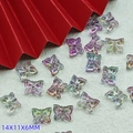 Iridescent glass butterfly beads in aurora purple and blue, 14x11x6mm size for jewelry DIY - L832# Purple [Lampwork Butterfly]