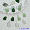 Macro detail of faux jade gourd charms with Fu character engraving and metal rings - B808# Mixed Color Calabash