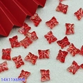 Red glass butterfly charms for jewelry making with gold edges and 14x11x6mm size - L834# Red [Lampwork Butterfly]