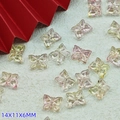 Pink and yellow gradient butterfly beads for DIY jewelry making in 14x11x6mm size - L836# Yellow Pink [Lampwork Butterfly]