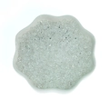 Translucent peanut-shaped glass beads for DIY jewelry displayed in a white petal dish - 10g/Pack / Transparent (M651)