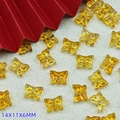 Translucent yellow butterfly beads 14x11x6mm for DIY jewelry making and handmade accessories - L839# Orange [Lampwork Butterfly]