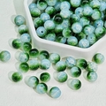 DIY glass beads in green and sky blue gradient with ice crackle pattern for jewelry - Green-White Gradient Opal Texture (M9#) / 10mm