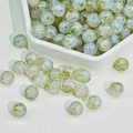 Pale green glass beads with gold foil and moss-like inclusions for DIY jewelry - Phantom Green Gold Foil Opal Texture (M12#) / 10mm