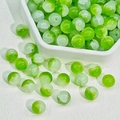 Green and white marble glass loose beads for DIY handmade jewelry making - Green-White Double Color Marbled (M122#) / 10mm