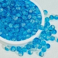Sky blue 8-10mm ice-cracked glass beads with central drill hole for DIY jewelry making - 8mm / Blue White Gradient Crackle