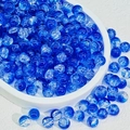 Deep blue 8mm/10mm crackle glass beads in a white tray for DIY jewelry making - 8mm / Deep Blue Crackle