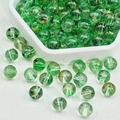 Translucent green glass beads with gold and black silk texture for DIY jewelry making - Green Transparent Ink Texture (A103#) / 8mm