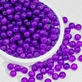 Polierte dunkelviolette Glasperlen für DIY-Schmuckherstellung auf weißem Tablett - 8mm / Dunkelviolett (Chalcedon-Textur)