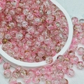 Rosa Glasperlen mit Crackle-Effekt und Goldmuster für DIY-Schmuckherstellung - 8mm / Gebürsteter Crackle (H209#) / Schmetterlingsblume