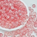 Zarte rosa Krachglasperlen für DIY-Schmuckherstellung in einer weißen Schale - 8mm / Gebürsteter Crackle (H249#) / Rosa