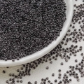 Macro shot of 3mm smoke gray glass seed beads for DIY handmade jewelry crafts - 10 g / Black (3mm)