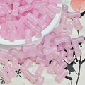Rosafarbene lichtdurchlässige Perlen in Bambusform für DIY-Schmuck und Zubehör - 6x12mm / Bambusform (J16#) / Rosa