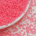 Macro shot of transparent pink 3mm glass seed beads for DIY jewelry and embroidery - Dark Pink (3mm)