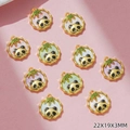 Detalle de diez colgantes de panda con marco de bambú y esmalte para creación de joyas DIY - Estilo de Colores Mezclados (G337)