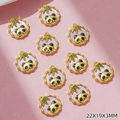 Dettaglio di ciondoli panda 22x19mm con cornici in bambù per la creazione di gioielli DIY - Stile Viola (G341)