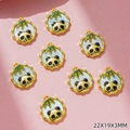 Vista dettagliata dei ciondoli panda bambù 22x19x3mm con dettagli di foglie verdi - Stile Blu Chiaro (G342)