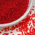 Macro shot of 3mm transparent red glass seed beads for DIY bracelet jewelry making - 3mm / 10g/Pack / Red
