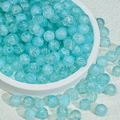 Light blue crackle glass round beads for DIY jewelry and bracelet making - 8mm / Light Blue Snowflake Opaline Look