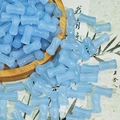Light blue translucent hourglass-shaped glass beads for DIY jewelry making material - 6x12mm / Bamboo Joint / Light Blue
