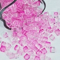 Rosa Glasperlen in Würfelform mit Farbverlauf für DIY Schmuckherstellung - 7mm / Zuckerwürfel 4# / Rosa