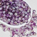 Violette Crackle-Glasperlen mit Goldfolien-Akzenten für DIY-Schmuckherstellung - 8mm / Lila Elf (gebürstetes Krakelee)