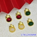Dettaglio di pendenti in lega a forma di melograno 17x12x5mm in colori vintage - Stile Misto (B664)