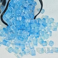 Pale blue striped cube glass beads for DIY jewelry making and handicraft accessories - 7mm / Sugar Cube Shape / Light Blue