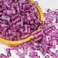 Violette sanduhrförmige Acrylperlen mit floraler Textur für DIY-Schmuckherstellung - 6x12mm / Lila (Tintenstil Bambusknoten)