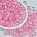 Rosa Glasperlen mit Crackle-Effekt und Silberfolie für DIY-Schmuckherstellung - 10mm / Gebrochene Perle (H32#) / Hellrosa