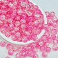 Leuchtende rosa Glasperlen mit Crackle-Effekt für DIY-Schmuck mit transparenter Textur - 10mm / Crackle-Perle (H75#) / Wasserrosa