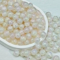 Irisierende cremeweiße runde Glasperlen für handgefertigte DIY-Schmuckarmbänder - 10mm / Opal-Optik Bruchstein (M32#) / Arktisches Eis