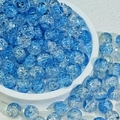 Luminous lake blue crackle glass beads 10mm round loose beads for DIY jewelry making - 10mm / Translucent Blue Crackle