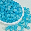 Sky blue ice cracked glass beads 8-10mm for DIY jewelry making in a white tray - 10mm / Sky Blue Opaline Look Shattered Jade