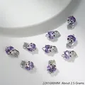 Detailansicht lila Fuchsanhaenger 22x16mm mit Zirkonia und weissen Kristallen fuer DIY - Fuchs Anhänger (G180)