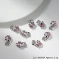 Detailansicht der fuchsähnlichen Edelsteinanhänger mit rosa Kristall und silbernem Kopf - Fuchs Anhänger (G183)