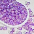 Lila Glasperlen mit Crackle-Effekt für DIY-Schmuck in einer weißen Keramikschale - 10mm / Lila (Silberfaden Krakelee)