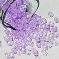 Lila Farbverlauf quadratische Glasperlen mit vertikaler Textur für DIY Armband Schmuck - Würfelform / 7mm / Hellviolett