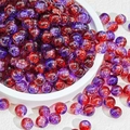 DIY lila und rote Craquelé-Glasperlen für die Herstellung von Ketten und Armbändern - 8mm / Kristallviolett (B25#) (Krakelee-Perle)