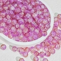 Violette und rosa Verlaufs-Glaskugeln mit Crackle-Effekt für DIY-Schmuckherstellung - 8mm / Lila-Gold (B31#) (Krakelee-Perle)