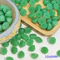 Detailed macro view of 10x6mm green lotus pod beads for DIY jewelry making - Lotus Pod Shape (L917) / Green