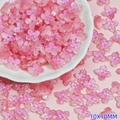 Macro view of 10mm pink glass flower beads for DIY jewelry making and handmade crafts - Gradient Pink (L943)
