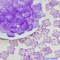Detailed view of 10mm purple transparent Czech glass flower beads for DIY jewelry making - Transparent Purple (L948)