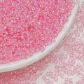 3mm pink iridescent glass seed beads for DIY bracelet making and jewelry accessories - Dusky Pink