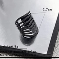 Anillo multicapa para hombre en acero inoxidable negro con textura martillada - Estilo Envolvente de Lunares Martillados (JZ-482-B)