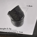 Anillo gótico de acero inoxidable negro con diseño de estrella en relieve y mate - Estilo de Relieve de Estrella Radiante (JZ-628-B)