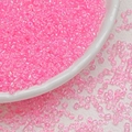 3mm pink translucent glass seed beads with AB iridescent finish for DIY jewelry - Pink