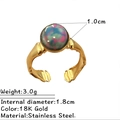 Anello multistrato in acciaio dorato con pietra opale colorata e finitura oro 18K - Stile Gemma Fantasma a Fascia Sottile Minimalista (JZ-YS704-3)